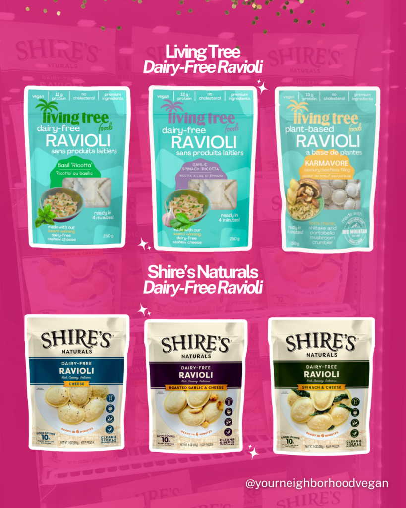 Dairy-free vegan ravioli from Living Tree Foods and Shire’s Naturals discovered at Natural Products Expo West 2026