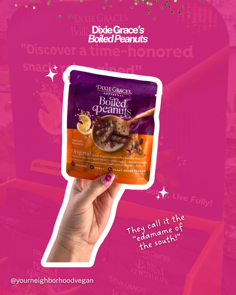 Dixie Grace’s boiled peanuts snack described as the edamame of the south sampled at Natural Products Expo West 2026