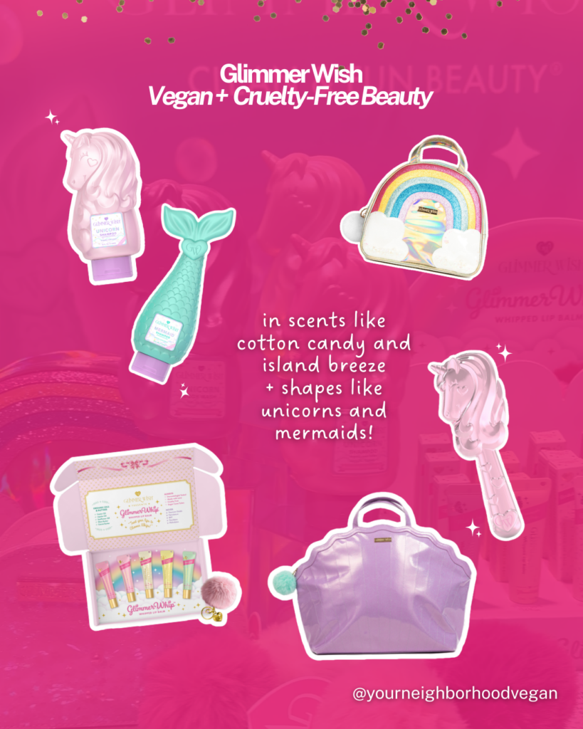 Vegan and cruelty-free Glimmer Wish beauty products including lip gloss and body care found at Expo West 2026