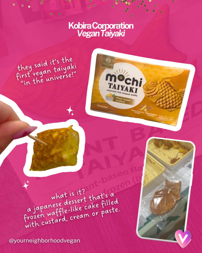 Vegan taiyaki dessert with vanilla custard filling by Kobira Corporation shown at Natural Products Expo West 2026